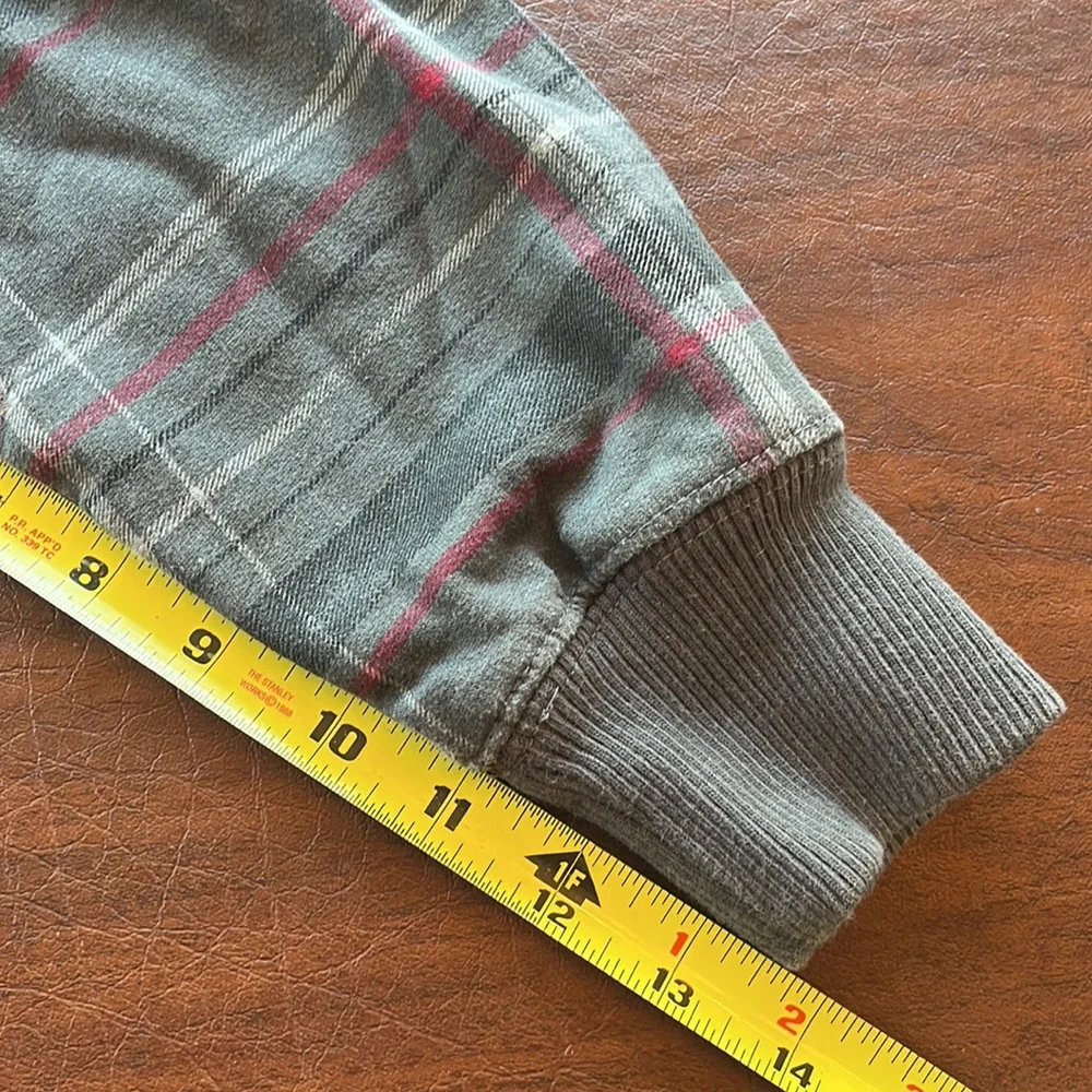 Kid’s Plaid Fleece-lined Zip-up Hoodie Sweatshirt sz 8